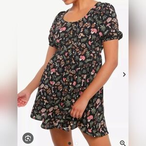 Thorn And Fable Mushroom Foliage Babydoll Cottagecore Dress Size Medium